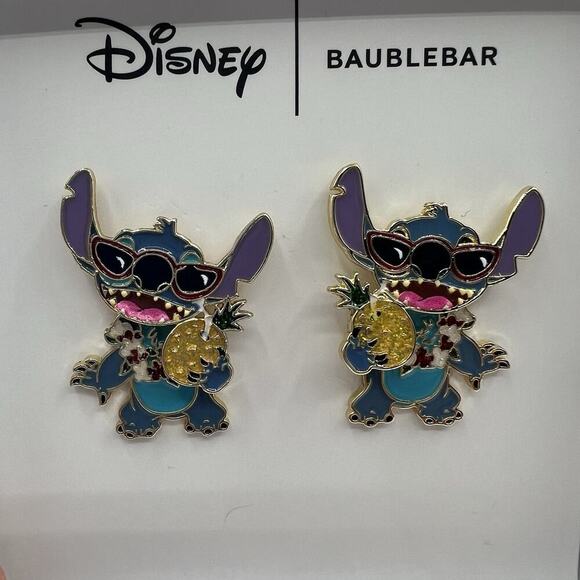 Disney Baublebar Stitch Earrings Beach Vibes Pineapple Sunglasses Gift Summer - Picture 4 of 6